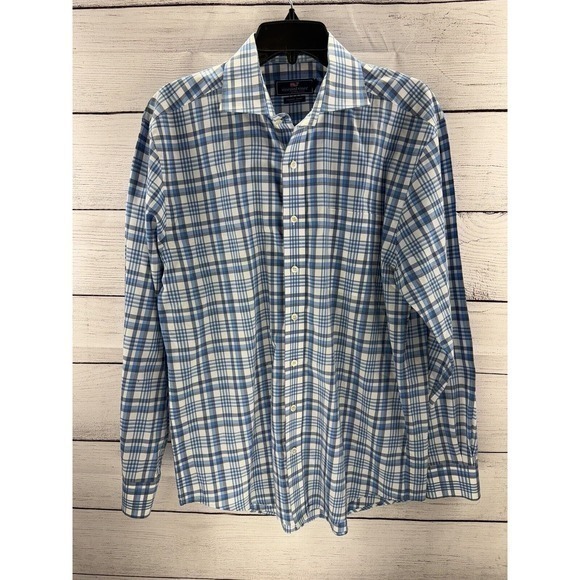 Vineyard Vines Plaid Button Up Shirt Men’s Cooper‎ Premium 120’s Medium - Picture 1 of 9
